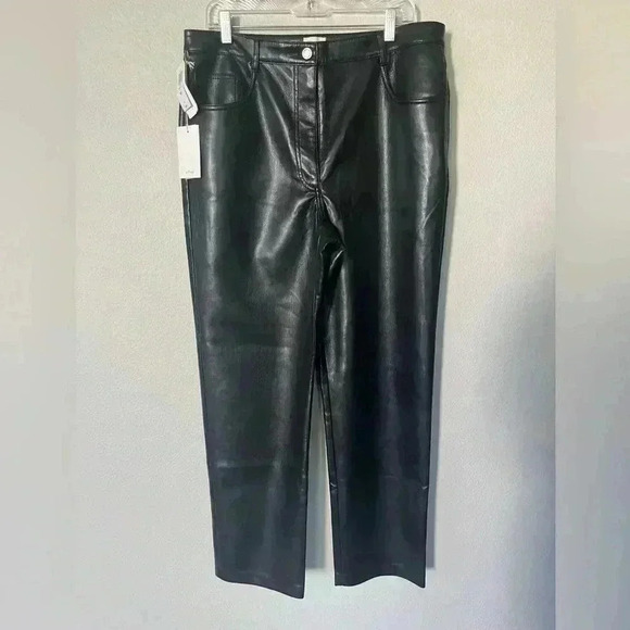 Wilfred Melina High Waisted Black Vegan Leather Pants Women’s Size 16 NWT - Picture 3 of 16
